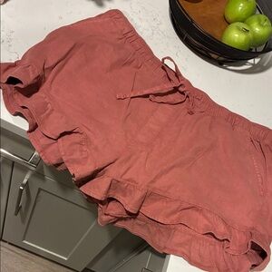 Women's Ruffled Pink Shorts